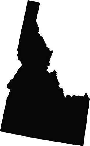 Picniva Black Idaho ID State Map Vinyl Decal for Car Window Laptop, 5 in