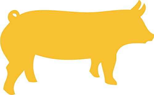 Decaltor Hog Pig Silhouette Vinyl Decal, 5 in, Car Window Sticker