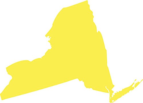 Picniva Yellow New York State NY 3 Inch Map Vinyl Wall Decal Home Decor Art - Color: Yellow - Size: 3 inches