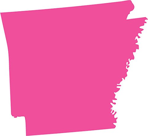 Picniva Arkansas State Map Removable Vinyl Wall Decal, Pink, 3 in Wide