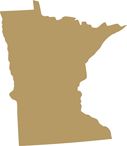 Picniva Gold Minnesota MN State Map Vinyl Wall Decal, 3 in