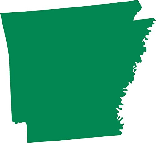 Picniva Arkansas State Map Removable Vinyl Wall Decal, Green, 3 in Wide