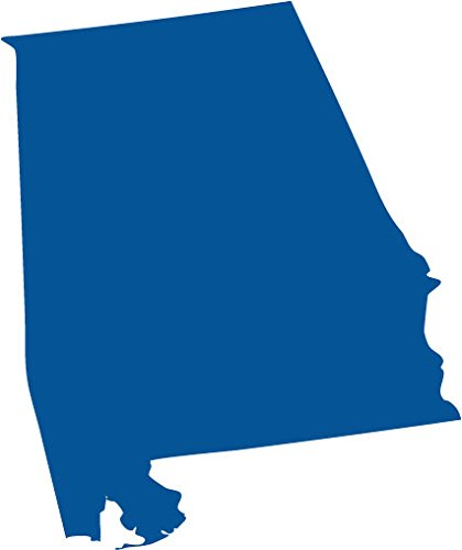 Picniva Alabama State Map Vinyl Car Window Decal, Blue, 3 in Wide