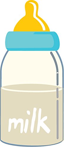 Picniva Milk Bottle Clear Vinyl Wall Stickers, A4, 2 in Tallest