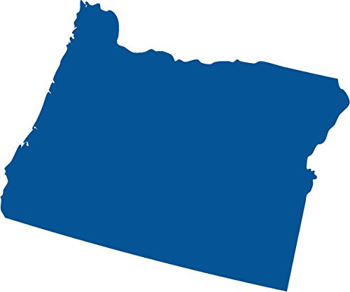 Picniva Blue Oregon OR 3 Inch Map Removable Vinyl Wall Decal Decor Home Art - Color: blue - Size: 3 inches