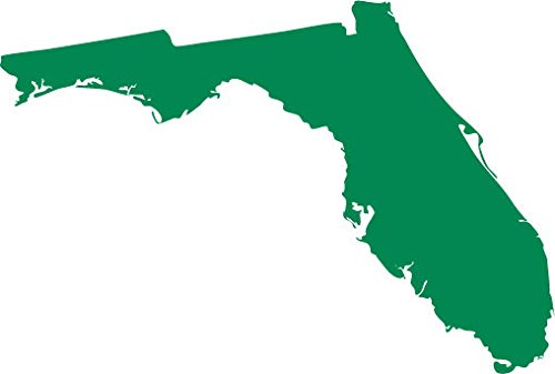 Picniva Florida State Map Vinyl Car Window Decal, Green, 3 in Wide