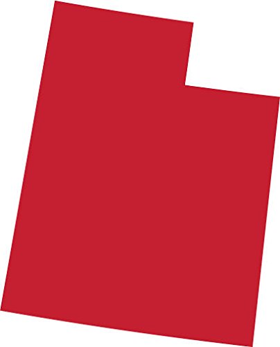 Picniva Red Utah UT 3 Inch Map Vinyl Car Decal Sticker Vehicle Bumper Truck - Color: red - Size: 3 inches