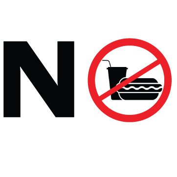 Picniva No Food or Drink Notice Stickers, 5 in, Two Pack