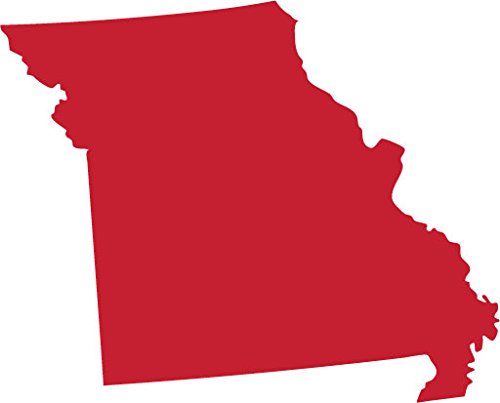 Picniva Red Missouri MO State Map Vinyl Decal for Car, 3 in - Color: red - Size: 3 inches