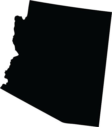Picniva Arizona State Map Removable Vinyl Wall Decal, Black, 3 in Wide