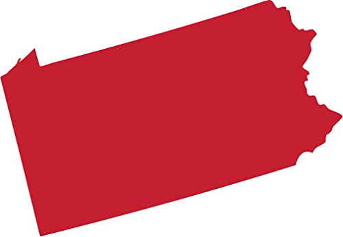 Picniva Red Pennsylvania PA 3 Inch Map Vinyl Car Decal Sticker Vehicle Auto - Color: red - Size: 3 inches