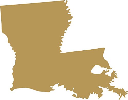 Picniva Gold Louisiana LA State Map Vinyl Decal for Car Window Laptop, 3 in - Color: gold - Size: 3 inches