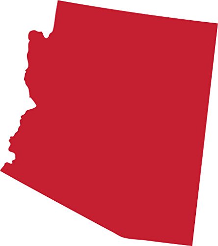 Picniva Arizona State Map Vinyl Car Window Decal, Red, 3 in Wide