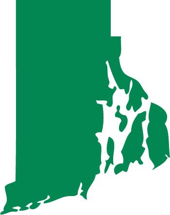 Picniva Green Rhode Island RI 3 Inch Map Vinyl Car Decal Sticker Vehicle
