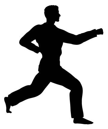 Picniva Martial Artist Mid Punch Removable Vinyl Wall Decal