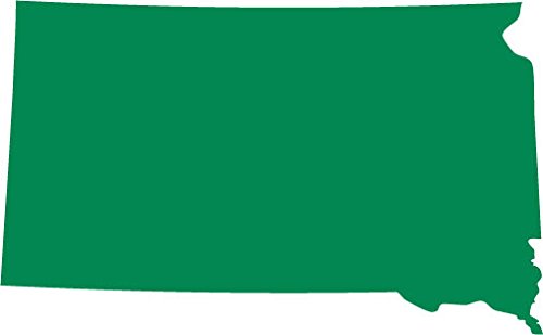 Picniva South Dakota State Map Removable Vinyl Wall Decal, Green, 3 in Wide