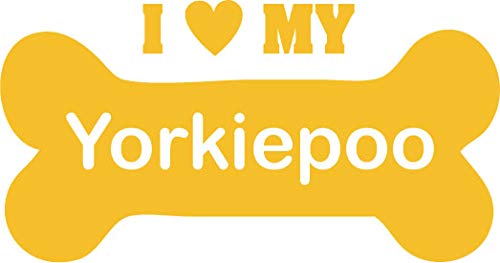 Decaltor I Love My Yorkiepoo Vinyl Decal, 5 in, Car Window Sticker