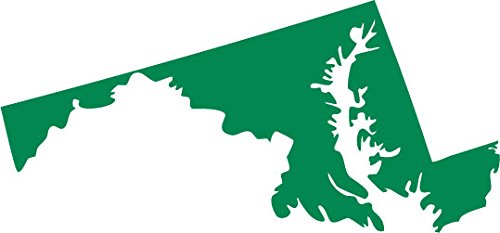 Picniva Green Maryland MD State Map Car Vinyl Decal, 3 in - Color: green - Size: 3 inches