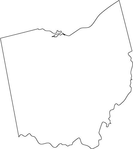 Picniva White Ohio OH 20 Inch Map Vinyl Car Decal Sticker Vehicle Bumper - Color: white - Size: 20 inches