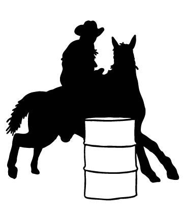 Picniva Barrel Racer Style 3 Removable Vinyl Wall Decal - Color: barrel racer style3