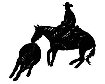 Picniva Cutting Horse Style 3 Removable Vinyl Wall Decal - Color: cuttinghorse style3