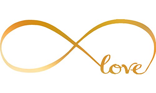 Picniva Infinity Symbol Love Wall Decal, Gold Chrome Mirror, 7 x 22 in