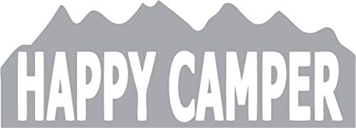 Decaltor Happy Camper Quote Vinyl Decal for Car Window Laptop, 4 in