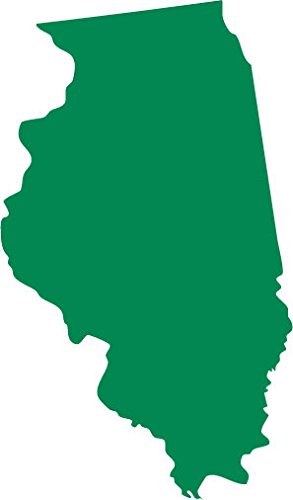Picniva Green Illinois IL State Map Vinyl Wall Decal, 3 in - Color: green - Size: 3 inches