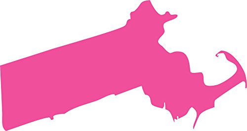 Picniva Pink Massachusetts MA State Map Car Vinyl Decal, 3 in - Color: pink - Size: 3 inches