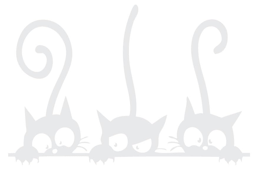 Decaltor Three Peeking Cats Vinyl Wall Decal for Home Decor