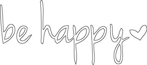 Decaltor Be Happy Script Vinyl Decal, 6 in