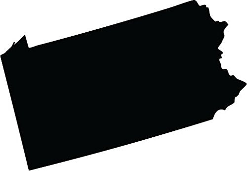 Picniva Black Pennsylvania PA 3 Inch Map Removable Vinyl Wall Decal Decor - Color: black - Size: 3 inches