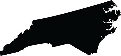 Picniva Black North Carolina NC State Map Vinyl Decal for Car, 3 in