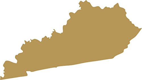 Picniva Gold Kentucky KY State Map Vinyl Decal for Car Window Laptop, 3 in - Color: gold - Size: 3 inches
