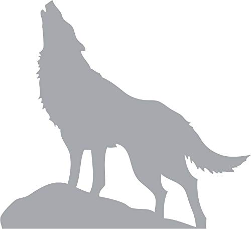 Decaltor Howling Wolf Silhouette Vinyl Decal for Car Window Laptop, 5 in
