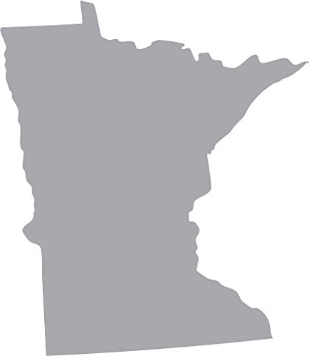 Picniva Silver Minnesota MN State Map Vinyl Wall Decal, 3 in