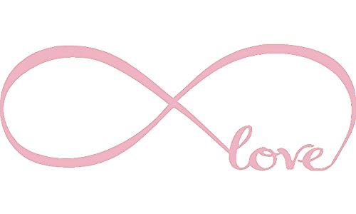 Picniva Infinity Symbol Love Wall Decal, Pink, 7 x 22 in