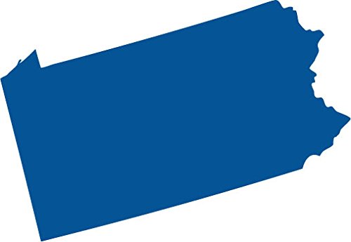 Picniva Blue Pennsylvania PA 3 Inch Map Vinyl Car Decal Sticker Vehicle - Color: blue - Size: 3 inches