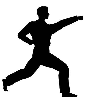 Picniva Martial Artist Straight Punch Removable Vinyl Wall Decal