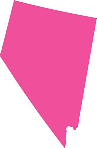 Picniva Pink Nevada NV 3 Inch Map Removable Vinyl Wall Decal Decor Home Art - Color: pink - Size: 3 inches