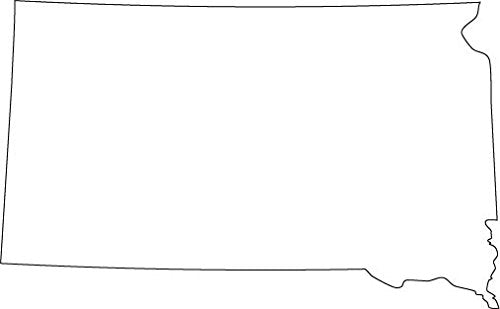 Picniva White South Dakota SD 20 Inch Map Vinyl Car Decal Sticker Vehicle - Color: white - Size: 20 inches