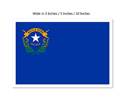 Picniva Nevada State Flag Vinyl Car Bumper Window Sticker, 10 in Wide