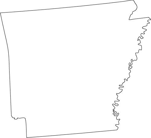 Picniva Arkansas State Map Vinyl Car Window Decal, White, 20 in Wide