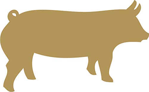 Decaltor Hog Pig Silhouette Vinyl Decal, 5 in, Car Window Sticker