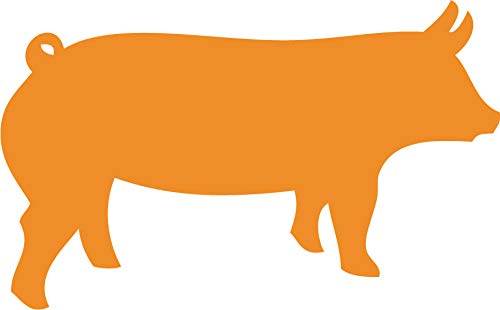 Decaltor Hog Pig Silhouette Vinyl Decal, 5 in, Car Window Sticker