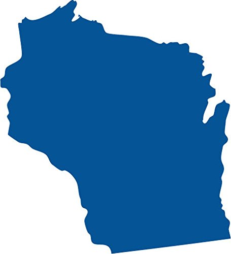 Picniva Blue Wisconsin WI 3 Inch Map Vinyl Car Decal Sticker Vehicle Bumper - Color: blue - Size: 3 inches