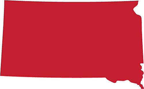 Picniva Red South Dakota SD 3 Inch Map Vinyl Car Decal Sticker Vehicle Auto - Color: red - Size: 3 inches