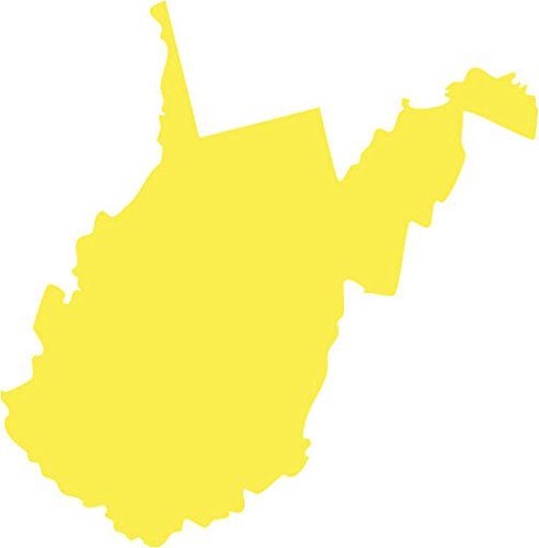 Picniva Yellow West Virginia WV 3 Inch Map Vinyl Car Decal Sticker Vehicle - Color: Yellow - Size: 3 inches