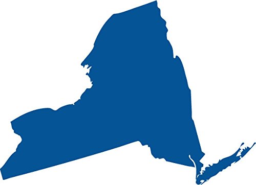 Picniva Blue New York State NY 3 Inch Map Vinyl Car Decal Sticker Vehicle - Color: blue - Size: 3 inches