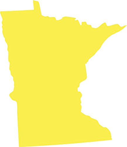 Picniva Yellow Minnesota MN State Map Vinyl Wall Decal, 3 in - Color: Yellow - Size: 3 inches